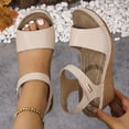 thumbnail image 3 of Rokment Womens Wedges Dressy Sandals 2026 Summer Trendy Casual Ladies Leather Open Toe Platform Arch Support Orthopedic High Heels Walking Dress Sandals Beach Beige Size 6.5, 3 of 6