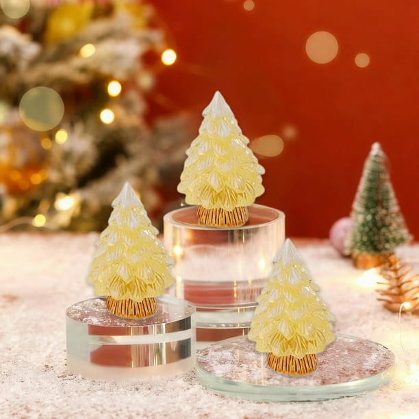 Árbol De Navidad De Resina Que Brilla En La Oscuridad Adorno navideño luminoso y colorido para árbol de Navidad, Rkxzt