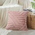 thumbnail image 2 of Xuniizn Christmas Pillow Covers 18x18 inch Xmas Decorations Soft Plush Faux Fur Wool Christmas Throw Pillow Cases Winter Holiday Decor for Sofa Living Room, Pink, 2 of 7