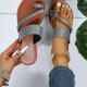 thumbnail image 1 of Zapatillas planas para mujer, de verano, de color liso, con punta redonda, para uso exterior, informales, sandalias de talla grande, 1 of 5