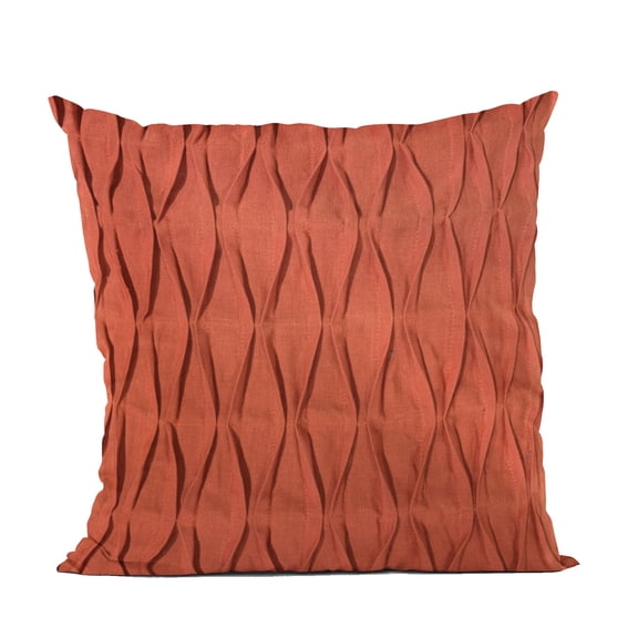 Plutus 24" x 24" Tucked Solid Color Luxury Throw Pillow in Red