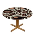 thumbnail image 3 of Nawypu  Coffee Beans Cup Theme Round Fitted Tablecloth Elastic Edge Waterproof Oil-Proof Table Cover Stain-Resistant Table Cloth Fits Round Tables, 3 of 7