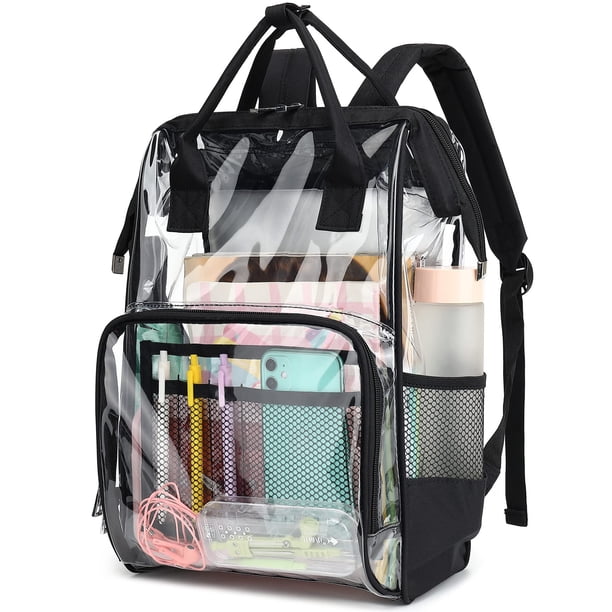 Mochila Yusudan Heavy Duty de plástico PVC transparente negro