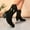 #329-Black, variant on Winter Suede Mid-Calf Boots for Women – Pointed Toe Medium Block Heel with Bow & Bead Decorations, Stylish Casual Footwear for Winter