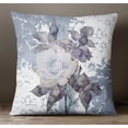 thumbnail image 1 of S4Sassy Decorative Gray Pillow Case Floral Print Square Cushion Cover-24 x 24 Inches, 1 of 5