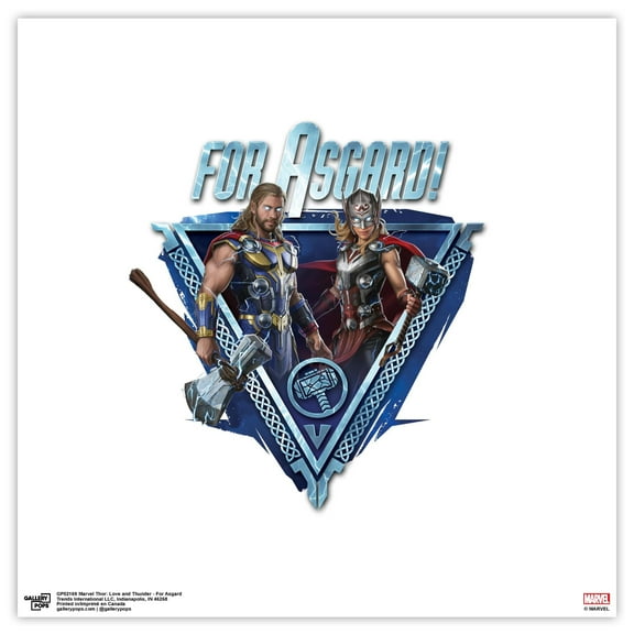 Gallery Pops Marvel Thor: Love and Thunder - For Asgard Wall Art, Unframed Version, 12" x 12"