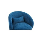 thumbnail image 5 of Swivel Accent Barrel Chair, Modern Round Armchair with Curved Backrest & Wooden Base, Comfy Single Leisure Sofa Couch Chair for Living Room Bedroom Office, Teal, 5 of 6