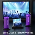 thumbnail image 3 of Altavoz Bluetooth Ortizan Portable IPX7 Resistente al Agua 24W Morado, 3 of 7