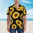thumbnail image 2 of Pofeuu Sunflower 6 Print Hawaiian Shirt for Men Sleeves Casual Button Down Summer Beach Dress Shirts T-Shirts,XX-Large, 2 of 7