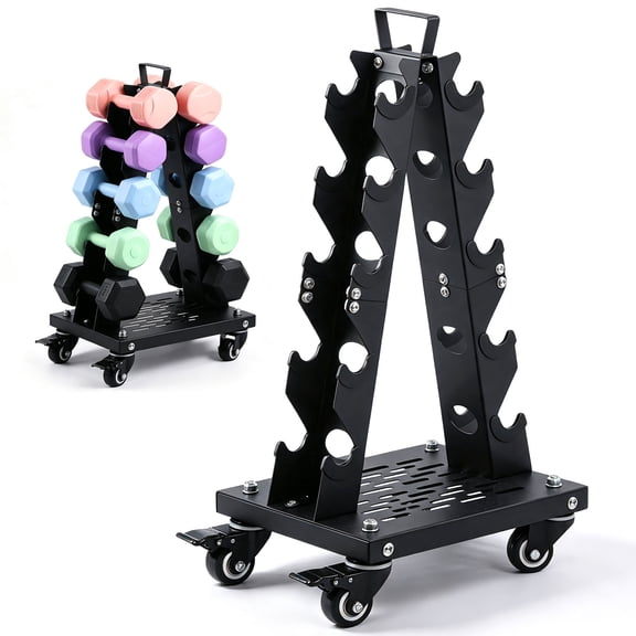 5-Tier Dumbbell Rack Stand Only, Weight Rack for Home Gym Storage Stand for Weights Metal Weight Stand Dumbbell Holder (Dumbells not Included)