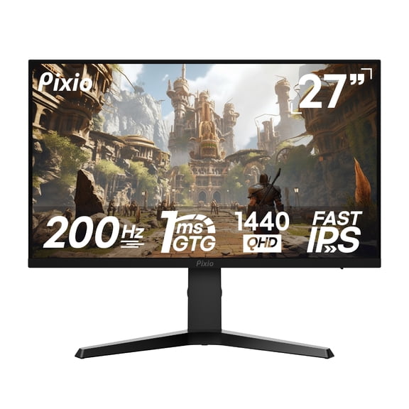 Pixio PX277 Prime Neo V2 27 inch 200Hz Refresh Rate QHD 1440p Resolution Fast IPS Panel 1ms GTG Response Time Gaming Monitor with Adaptive Sync and Fully Adjustable Stand