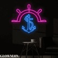 thumbnail image 4 of Glowneon Gift For Sailor & Captain, Anchor Ship's Wheel Neon Lights, 4 of 5
