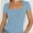 Light blue, variant on Womens Square Neck Short SleeveTops Spring Summer Slim Fit Tees Shirts