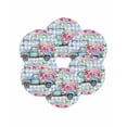 thumbnail image 7 of 15 Inch Round Placemats Set of 6, Spring Non Slip Heat Insulation PP Table Mats, Truck Botanical Rose Leaves Blue White Plaid Washable Place Mats for Kitchen Dining Party Table Decor, 7 of 7