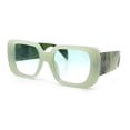 thumbnail image 4 of Womens Mod Beveled Thick Plastic Rectangular Fashion Sunlgasses [Light Green - Blue], 4 of 8