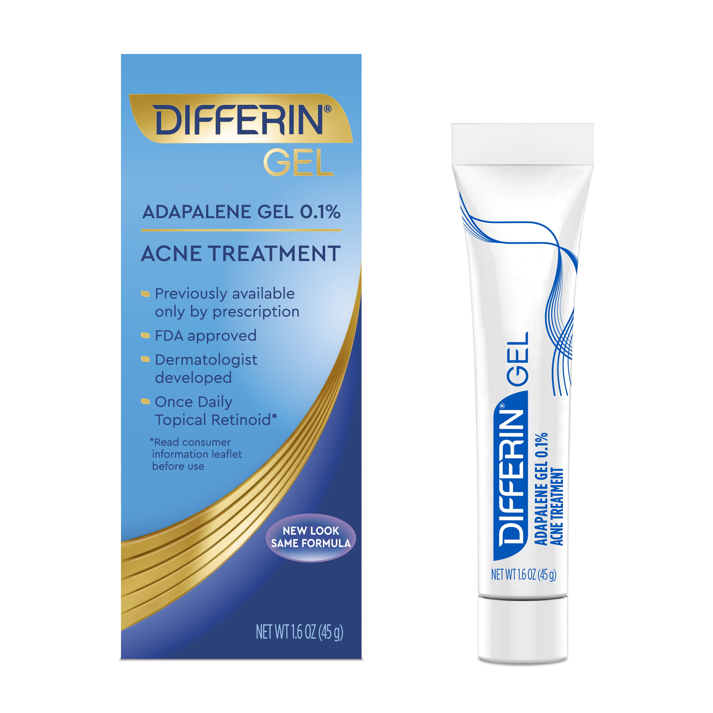 Differin Adapalene Gel 0 1 Acne Treatment Walmart com