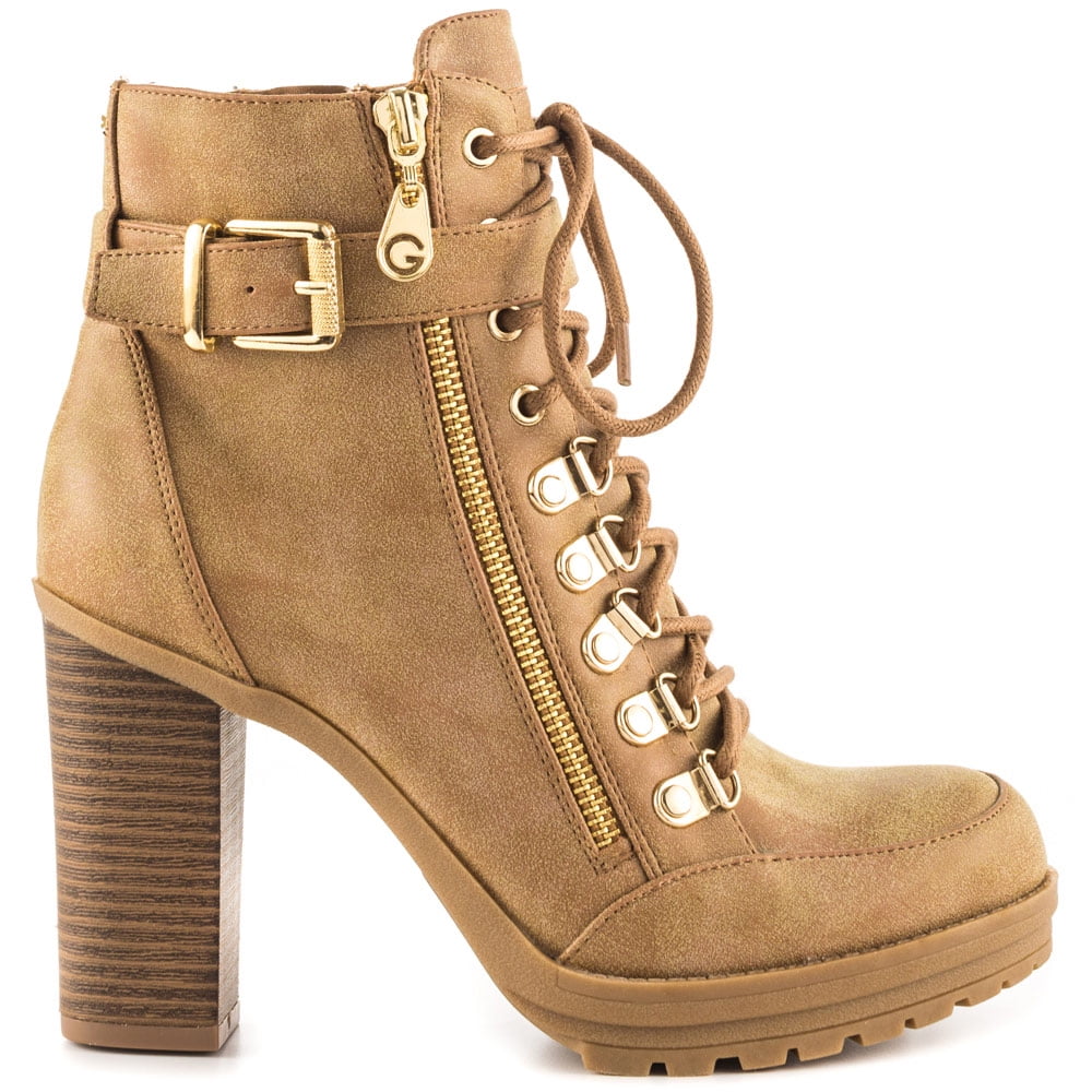guess heeled combat boots