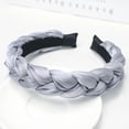 thumbnail image 4 of Hair Hoop Elegant Style Vintage Adjustable Headband Comfortable Wearing Braid Pattern Exquisite Workmanship Wide Simple Headwear silver gray, 4 of 7