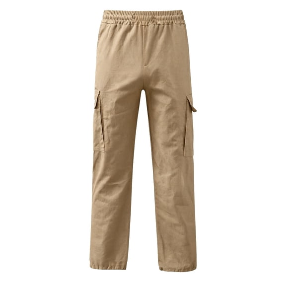 FYDUU Boys Cargo Pants for Kids Elastic Waist Joggers Teen Back To School Trousers Straight Leg Pants with Pockets Casual Cargo Trousers Stylish Pants 5-6 Years