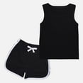 thumbnail image 5 of Yammkia Toddler Girls Outfit Sets Toddler Baby Girl Golf Outfit Summer Clothes Sleeveless Ruffle Tank Tops Tutu Shorts Sets for 5-6 Years,Black, 5 of 5
