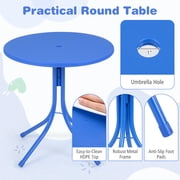 Infans Kids Picnic Table, Outdoor Table&Chair Set, 2 Folding Chairs&Adjustable Umbrella