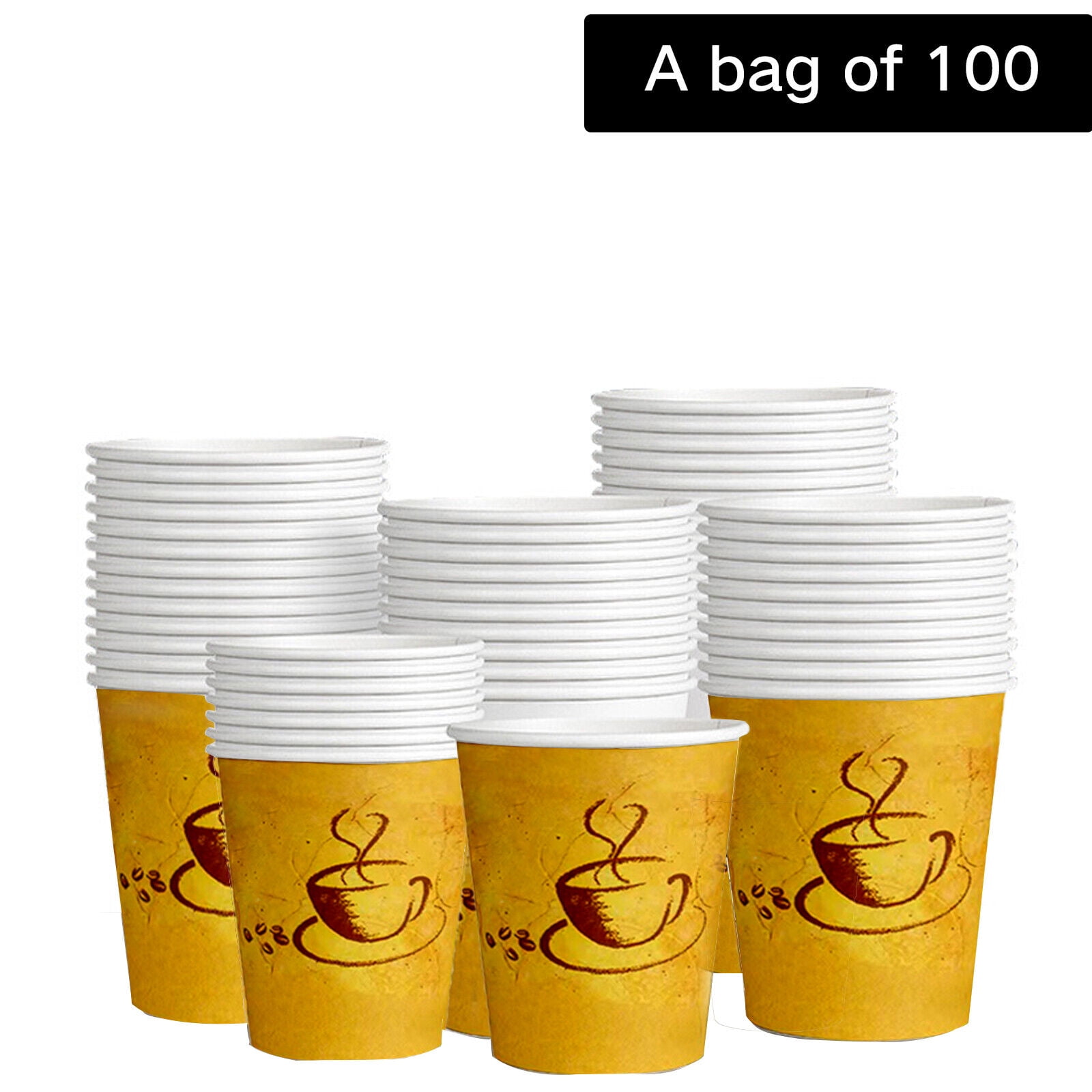 100 Packs 12 oz Disposable Paper Coffee Cups Party Cups for Hot and