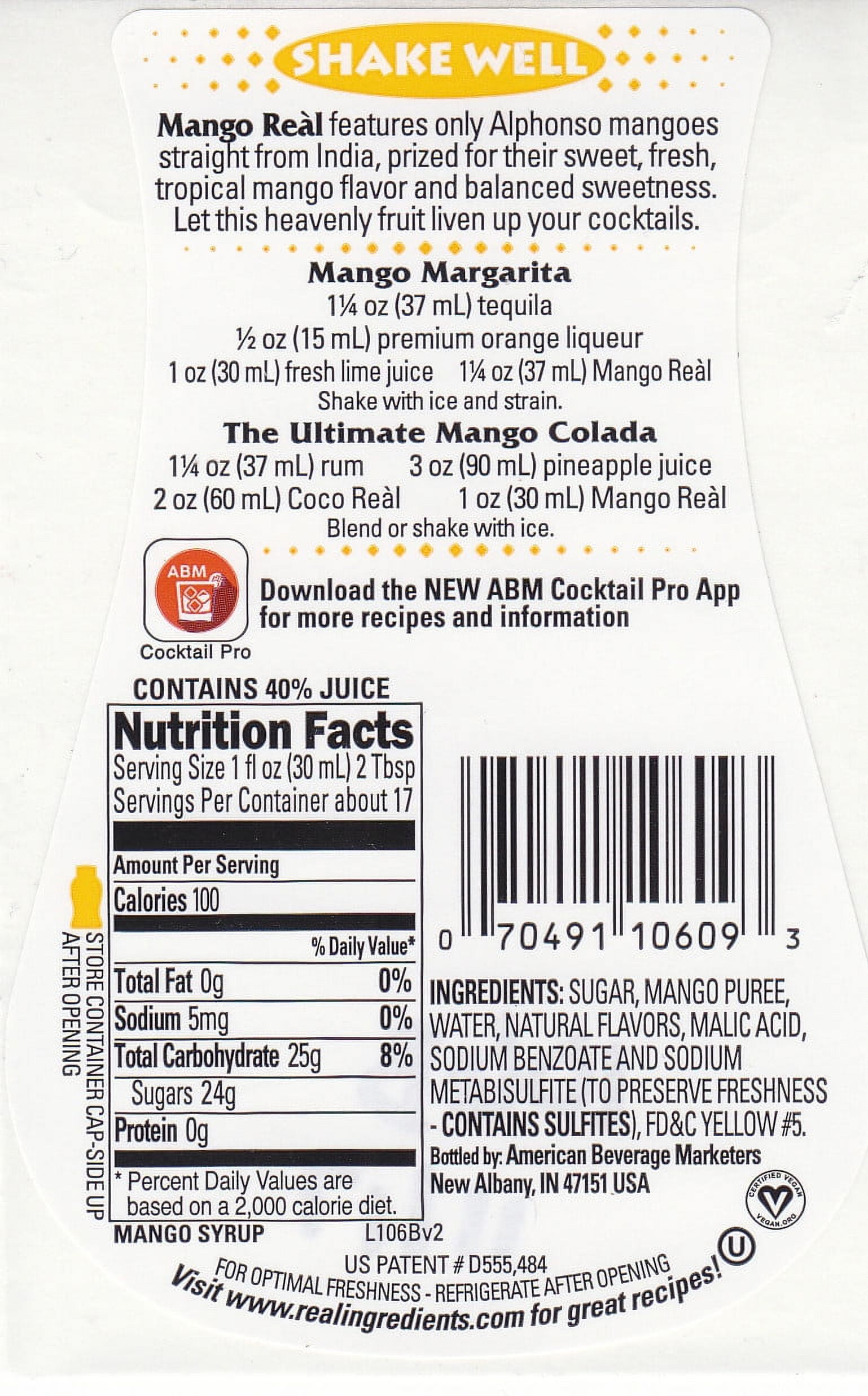 Mango Real Mango Puree Infused Syrup, 16.9 Fl Oz