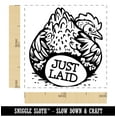 thumbnail image 2 of Just Laid Chicken Butt with Hen and Egg Self-Inking Rubber Stamp Ink Stamper - Blue Ink - Small 1 Inch, 2 of 7