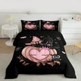 thumbnail image 2 of Manfei Pink Pumpkin Bedding Comforter Set,Cute Owl Twin Comforter Sets,Happy Halloween Bedding Set For Girls Boys,Super Cozy Room Decor Reversible,2pcs, 2 of 8