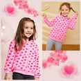 thumbnail image 2 of POPTEM Girls Valentines Day Sweatshirt Heart Print Hoodie Zip Up Jacket Pink Size 6, 2 of 7