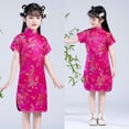 thumbnail image 5 of Ruyang Girls Chinese Gheongsam Floral Graphic Traditional Dress Kids New Year Embroidery Qipao Skirt Stand Collar Side Split Outfits, 5 of 5
