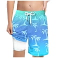 thumbnail image 4 of Xudanell Boys Sports Shorts Tree Print Gradient Swim Beach Shorts Pants Boys Swim Shorts 13-14 Years Blue, 4 of 4