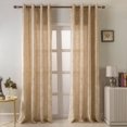 thumbnail image 1 of Bleeker Metallic Faux Silk 54 x 84 in. Grommet Single Curtain Panel in Beige, 1 of 7
