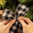thumbnail image 3 of Black and White Checkered Wired Ribbon, 1 Roll, Buffalo Check Pattern, for Christmas Tree and Mantel Decoration, Craft Ribbon, 3 of 4