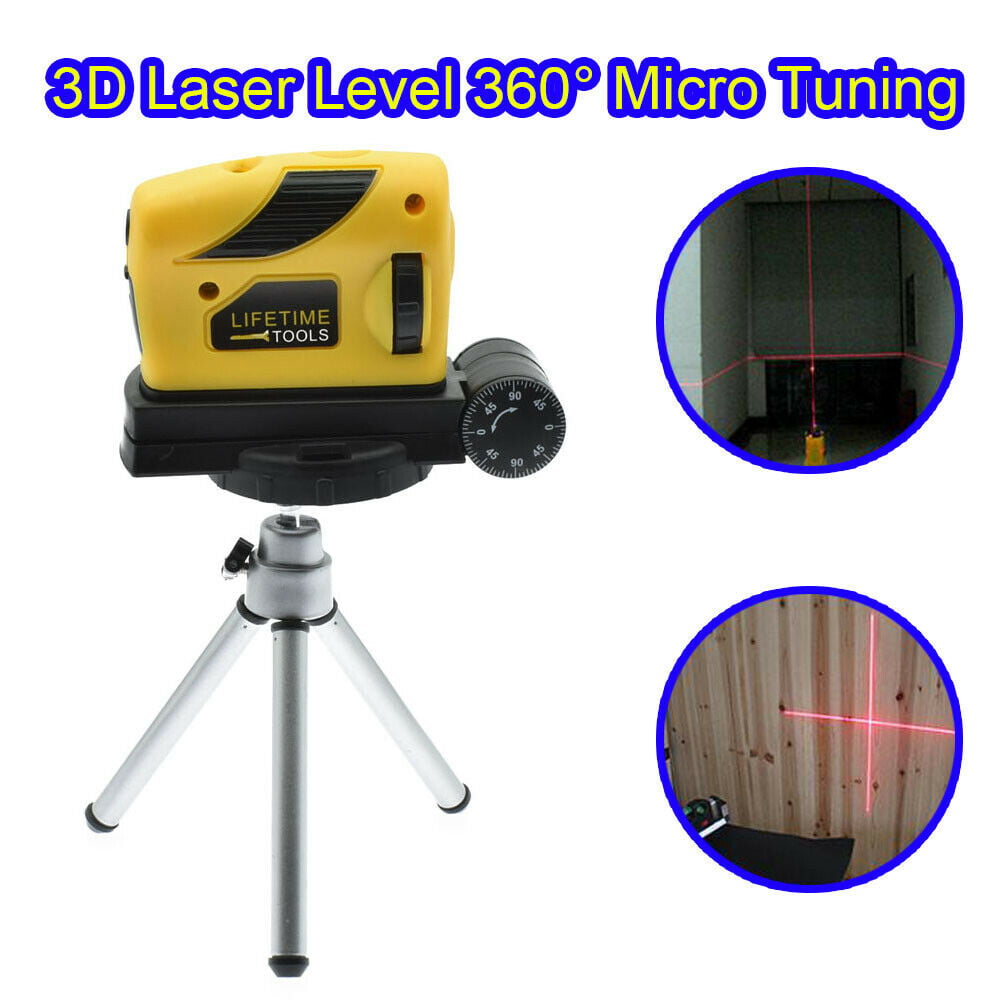3D Laser Level Self Leveling Point/Line/Cross Horizontal Vertical 360 ° Rotary 