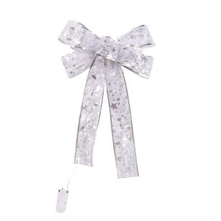 

Silver Bowknot Hanging Pendant Creative Printing Bow Pendant Luminous Bowknot Decor Christmas Tree Hanging Pendant Decorative Props
