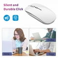 thumbnail image 2 of Rechargeable Wireless Mouse,ZMART 2.4G Slim Mute Silent Click Noiseless Optical Mouse with USB Receiver (Stored at Bottom of The Mouse) Compatible with Notebook, PC, Laptop, Computer, MacBook-Silver, 2 of 7