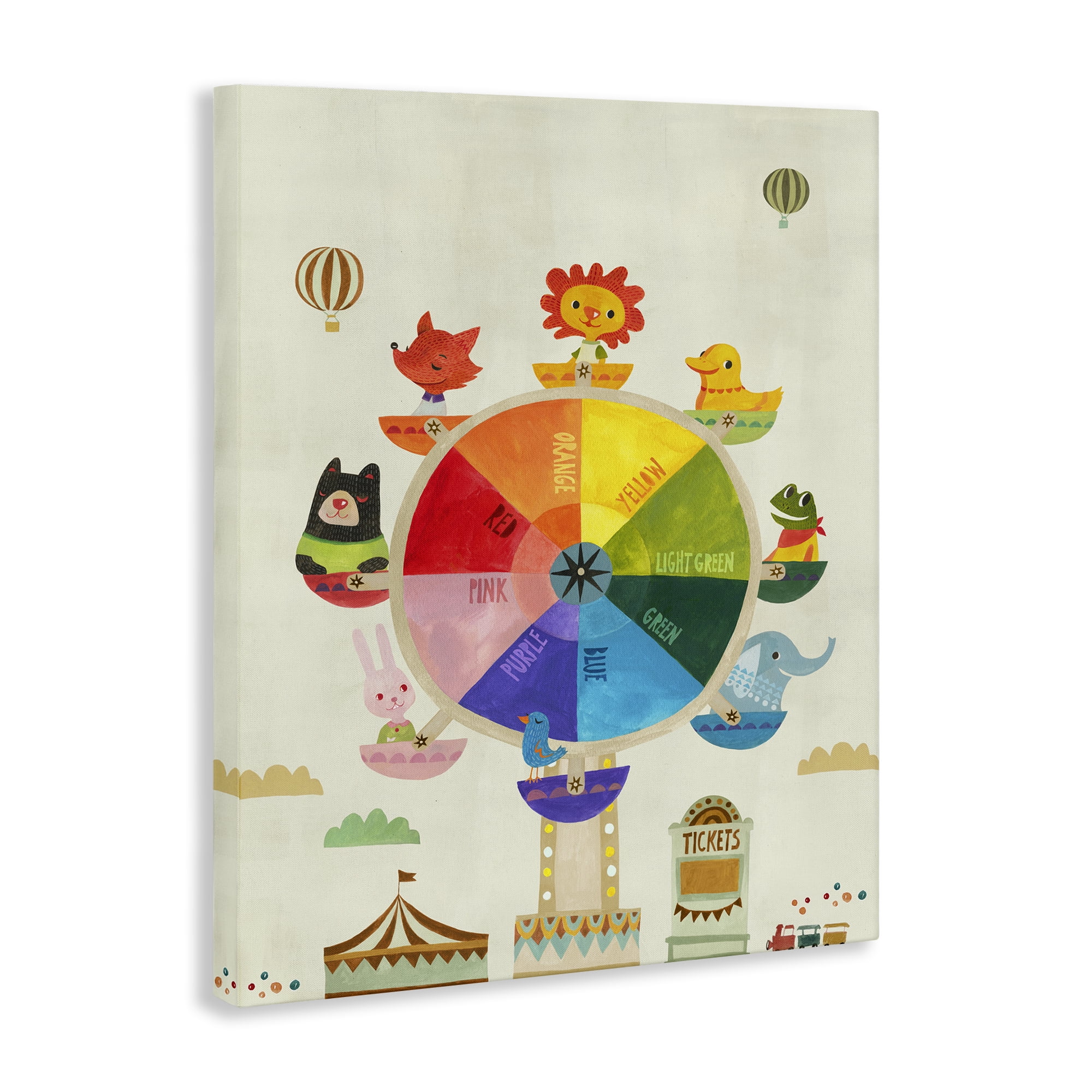 Stupell Industries Educational Hue Ferris Wheel Education Painting Wrapped Canvas Art Print Wall Art, 36 x 48