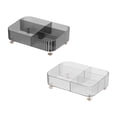 thumbnail image 3 of 2 cajas organizadoras de escritorio con compartimentos para joyas, pintalabios y baño. Negro Transparente, 3 of 5