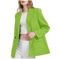 thumbnail image 5 of Bxsruta Jackets for Women, Women's Fashion Solid Color Long Sleeve Button Suit Coat Long Sleeve Hatless Casual Coat/Jacket, Green L, 5 of 8