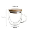 thumbnail image 2 of Double Wall Glass Coffee Mugs with Lid,Clear Glass Coffee Cups with Handle,Insulated Coffee Glass,Cappuccino Cups,Tea Cups,Latte Cups,Beverage Glasses Heat Resistant, 2 of 10