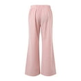 thumbnail image 4 of Angala Women's Casual Home Pants New Striped Solid Color Linen Loose Pants Soft Beautiful Women's Casual Trousers, 4 of 5