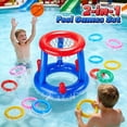 thumbnail image 2 of JoyStone Pool Toys Games Set, Floating Basketball Hoop Inflatable Cross Ring Toss Game Toys for Kids Adults, Summer Party Swimming Pool Water Games, 2 of 12