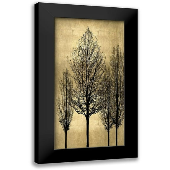 Bennett, Kate 9x14 Black Modern Framed Museum Art Print Titled - Tree Silhutette on Gold II