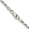 thumbnail image 3 of 925 Sterling Silver Rope Chain Styles Necklace 2.5 mm Diamond-cut 16 inch, 3 of 4