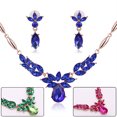 thumbnail image 4 of Ayyufe Women's Rhinestone Flower Pendant Alloy Necklace Earrings Wedding Set, 4 of 7