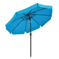 thumbnail image 5 of Alden Design 94.50" Sky Blue Solid Print Octagon Market Patio Umbrellas, Push Button Tilt, 5 of 8