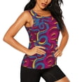 thumbnail image 2 of Xecao Colorful Snake print women's scoop neck, loose-fit workout tank tops for the gym., 2 of 9