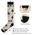 thumbnail image 3 of FORMRS Womens Knee High Socks Casual Long Thick Travel Daily Wear, 1 Pair, Small Black Flowers, 3 of 6