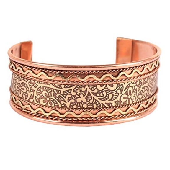 Sunsoul By Touchstone Indian Handcrafted Groovy Copper Jewelry Bracelet In Natural Tone For All.